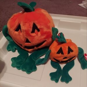 TY Beanie Buddy And Beanie Baby, Pumkin, With Tags